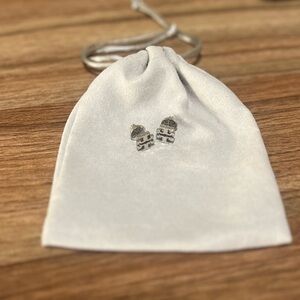 Tory Burch Small T Logo Stud Earrings - Silver